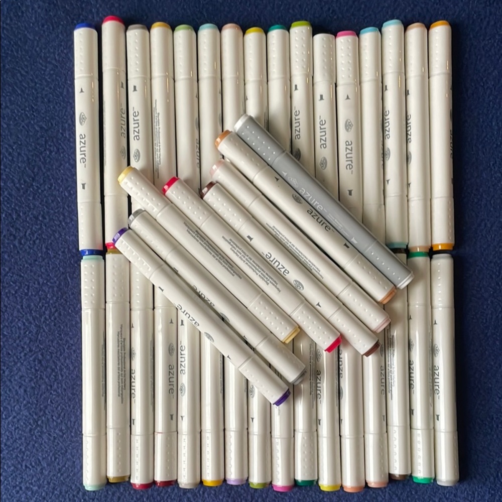 40-count Azure dual-tip Alcohol-based markers, EUC